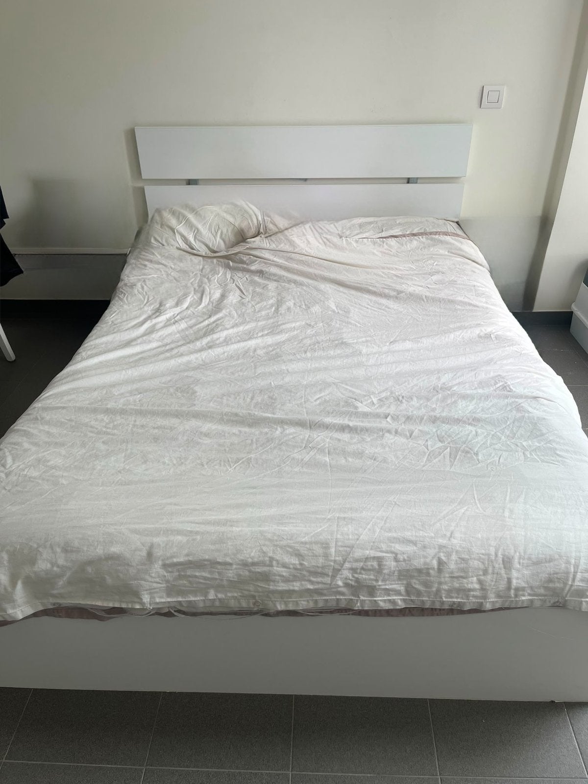 Tweepersoonsbed wit 140x200, Huis en Inrichting, Ophalen, Wit, Tweepersoons, 140 cm
