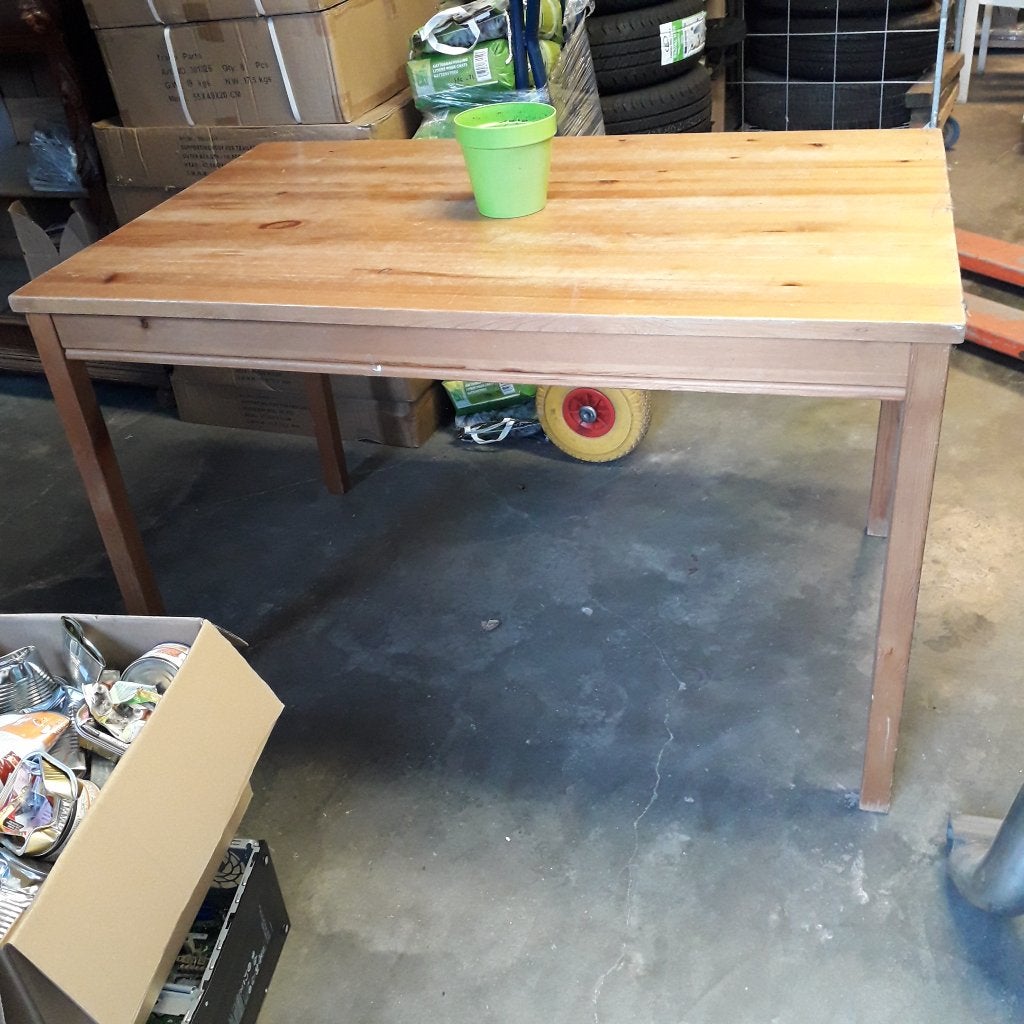eettafel hout, Maison & Meubles, 100 à 150 cm, Quatre personnes, Enlèvement, Utilisé