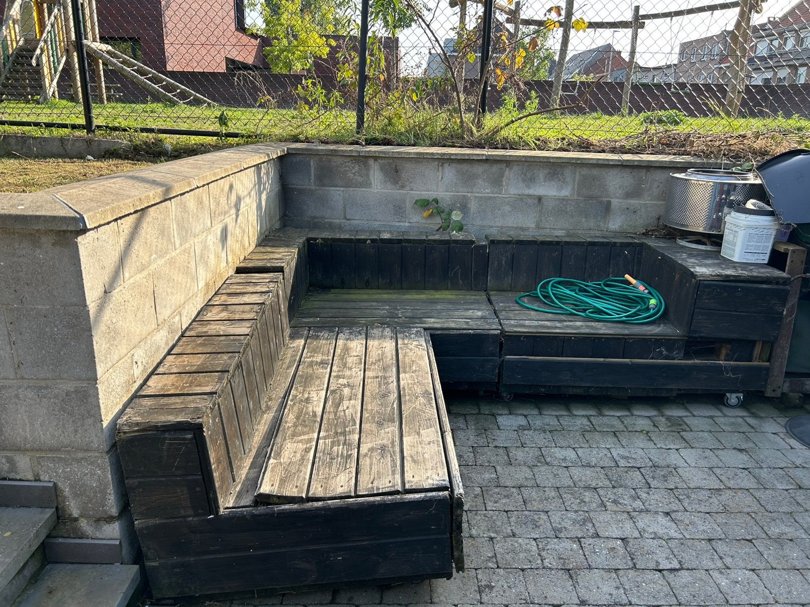 Salon gratuit, Banque, Utilisé, Bois, Sets de jardin