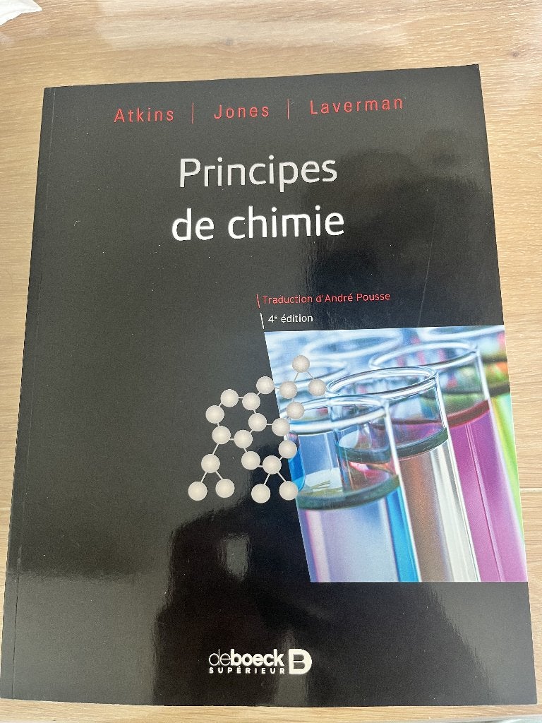 Livre Chimie - Principes de chimie - Atkins, Autres niveaux, Enlèvement, De boeck, Chimie