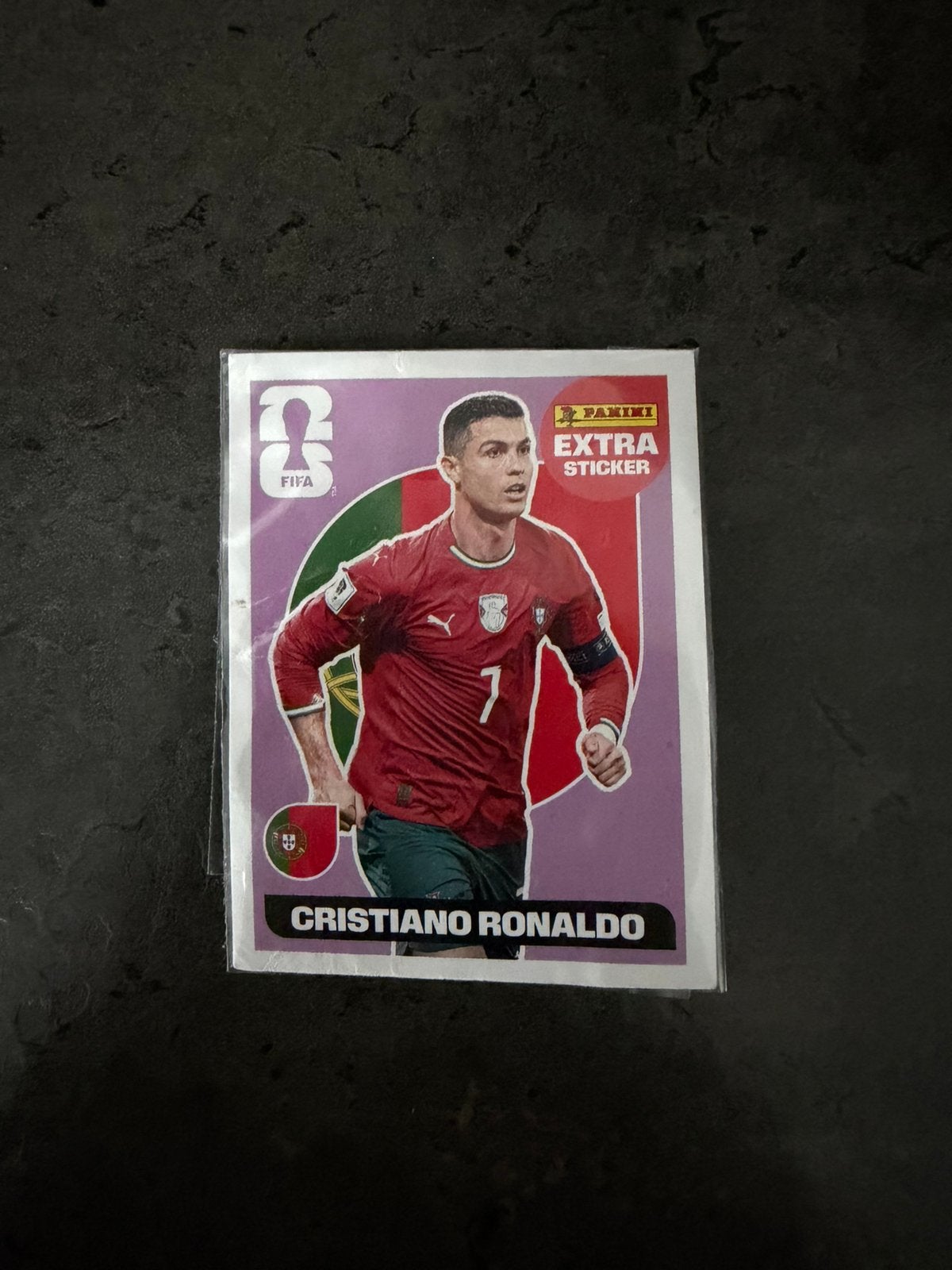 Ronaldo extra sticker paars, Ophalen of Verzenden, Zo goed als nieuw, Sticker