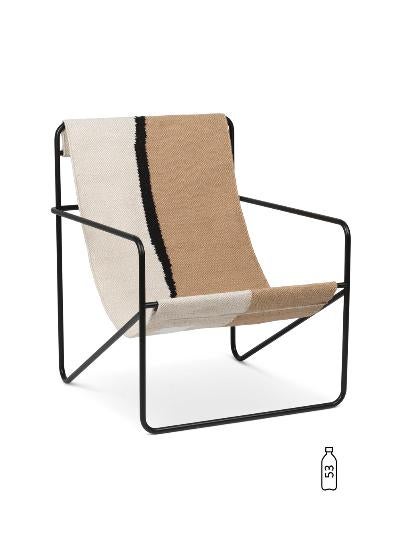 Ferm Living - Design - Desert Lounge Chair - wit zand zwart, Ophalen, Zo goed als nieuw
