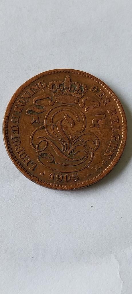 2 cent 1905 vlaams met onvolledige E in cent, Verzenden, Metaal, Losse munt
