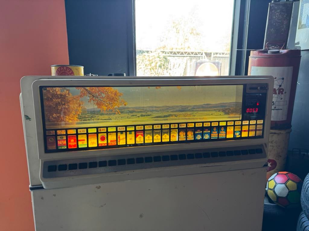 Vintage Wurlitzer reclame sigaretten machine, Ophalen, Gebruikt, Gebruiksvoorwerp