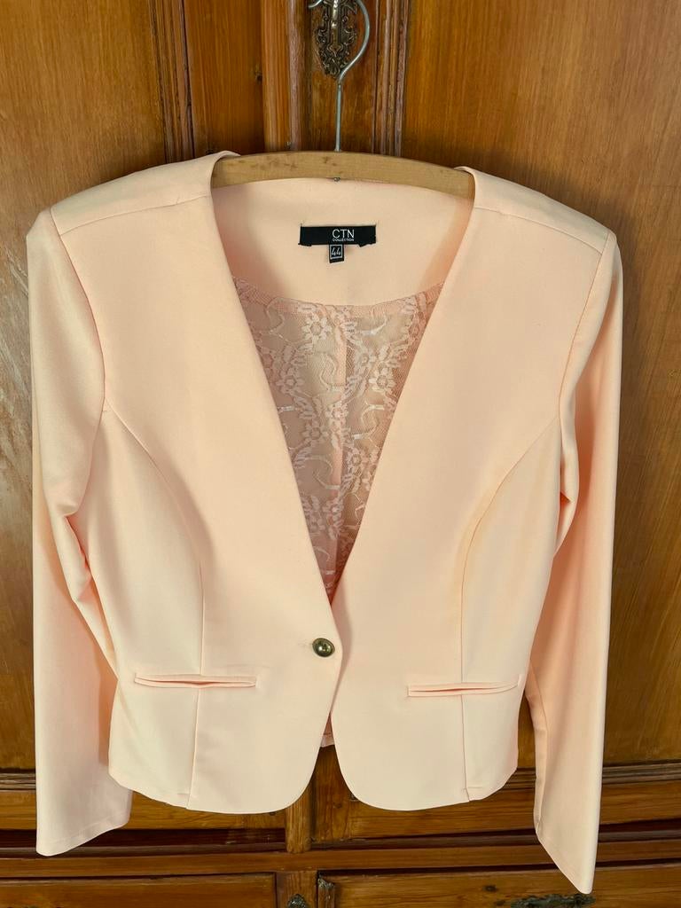 Zalmkleurige jas, 3/4 mouw, Ophalen of Verzenden, Gedragen, Maat 38/40 (M), Roze