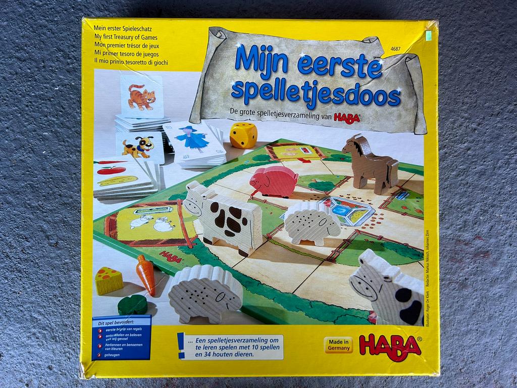 Haba mijn eerste spelletjesdoos 3+, Ophalen of Verzenden, Zo goed als nieuw
