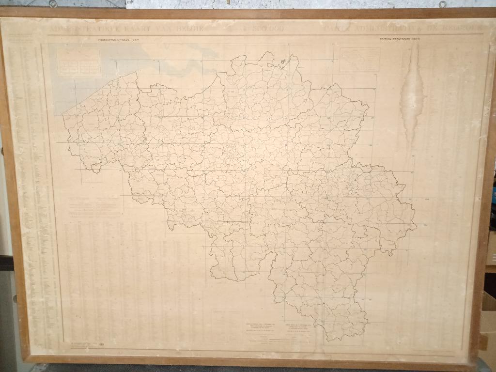 Oude schoolkaart belgie 1,25 x 92,5, Antiek en Kunst, Antiek | Schoolplaten, Ophalen, Aardrijkskunde