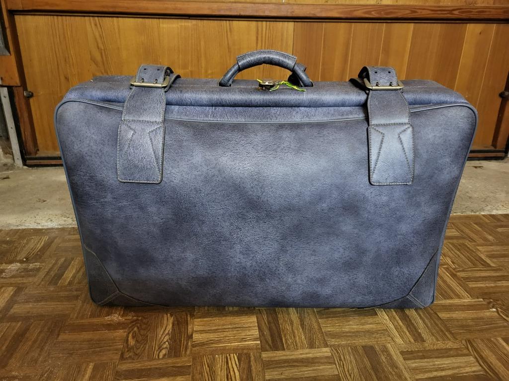 vintage valies reiskoffer, Handtassen en Accessoires, Koffers, Ophalen, Gebruikt, Leer, Slot
