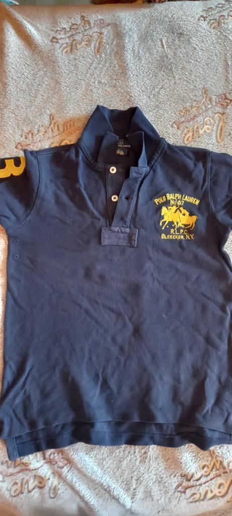 donkerblauwe polo met gele opdruk ralph lauren maat 116, Kinderen en Baby's, Jongen of Meisje, Ophalen of Verzenden, Zo goed als nieuw