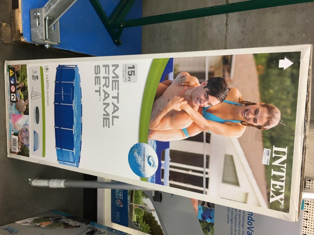 Groot INTEX zwembad  met warmtepomp, Rond, 300 cm of meer, Zo goed als nieuw, Ophalen