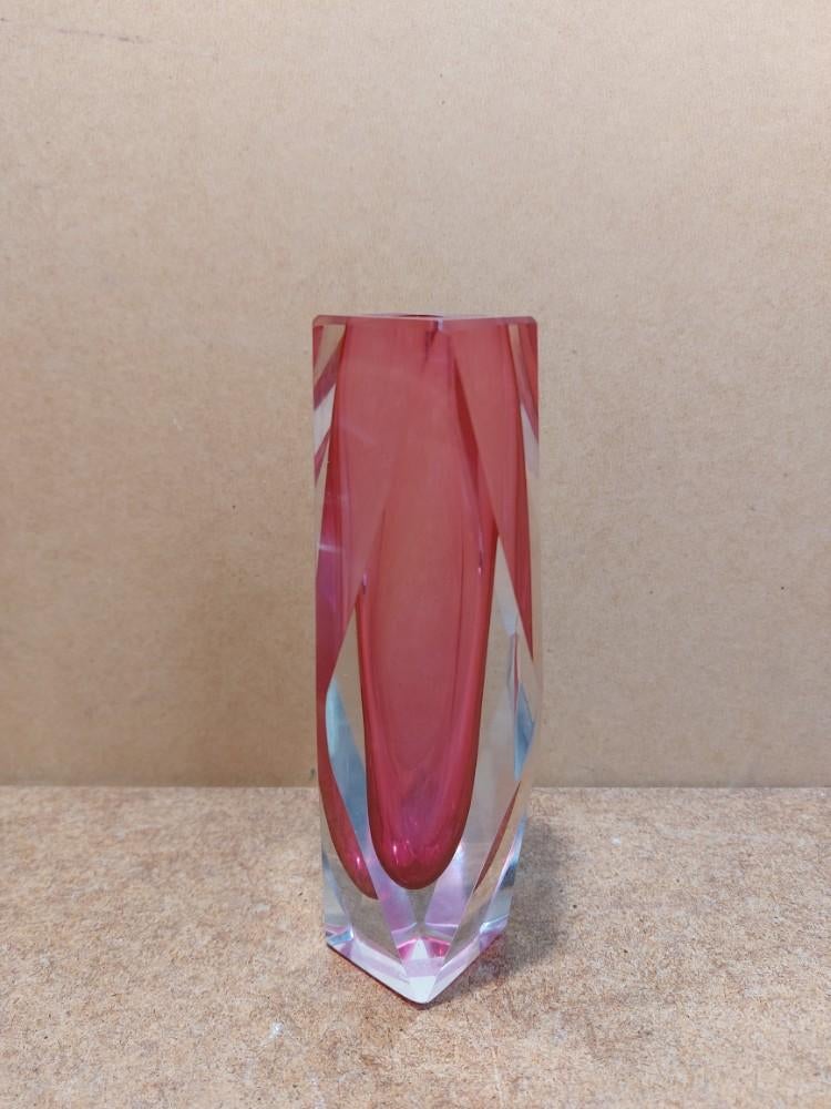 Vase à facettes Murano Sommerso * Vintage, Ophalen of Verzenden