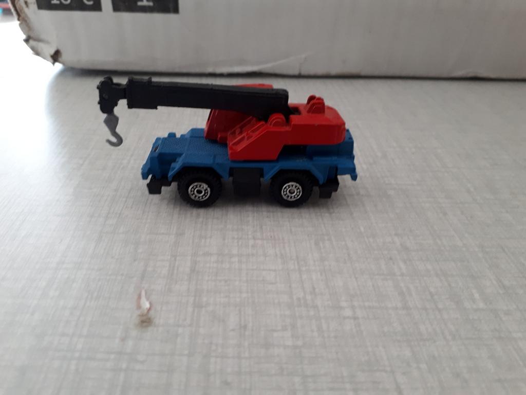 Blauw rode bouwkraan auto, Ophalen of Verzenden, Gebruikt, Hijskraan, Tractor of Landbouw