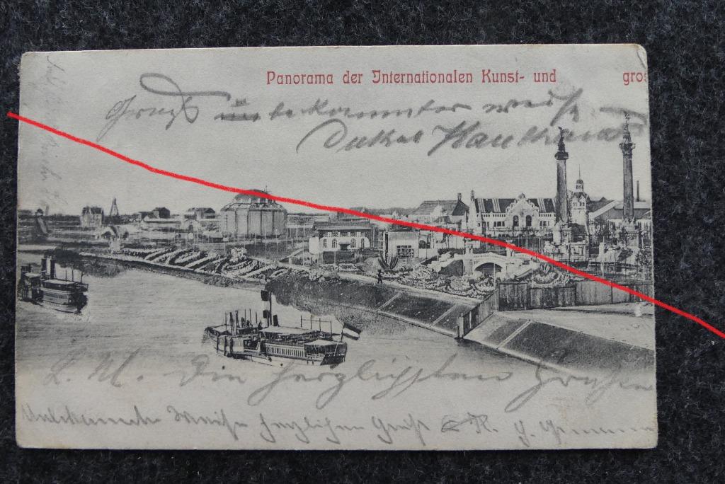 Postkaart 27/10/1904 Panorama der Internationale Kunst und, Verzamelen, Ophalen of Verzenden, Voor 1920, Gelopen, Duitsland