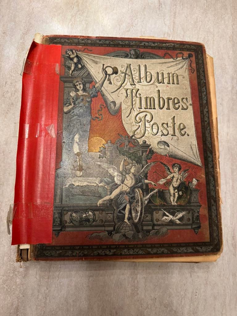 Oud postzegelalbum +500 vintage postzegels groot zeldzaam, Ophalen of Verzenden