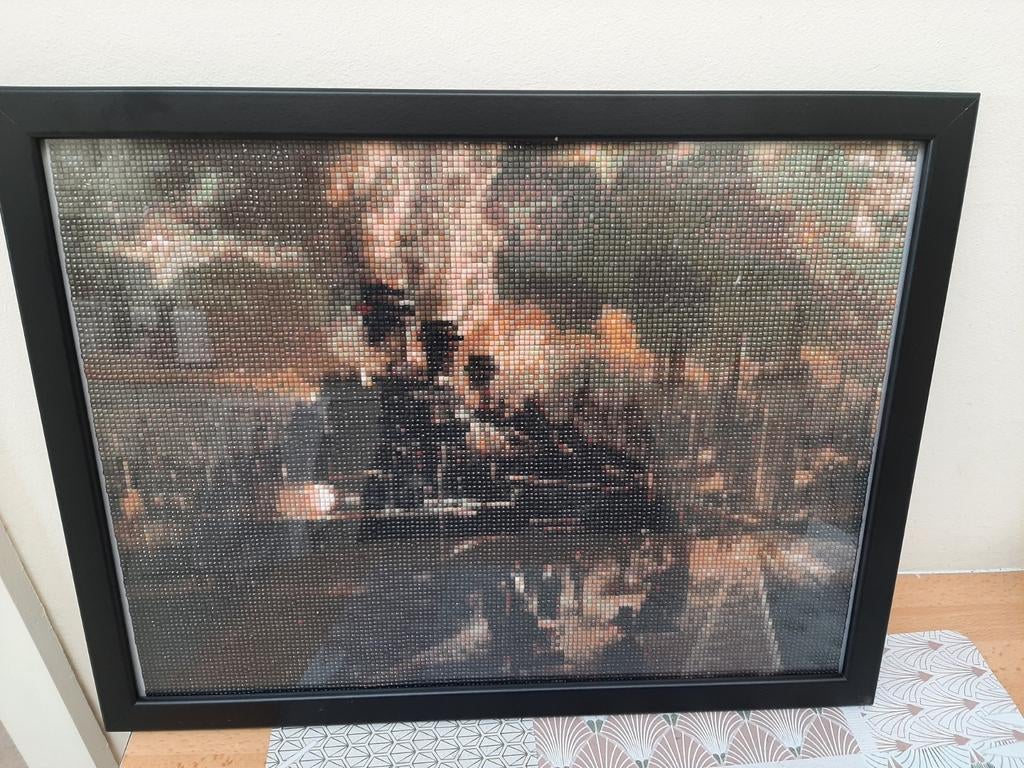 Kader stoomtrein in Diamond painting, Ophalen, Zo goed als nieuw