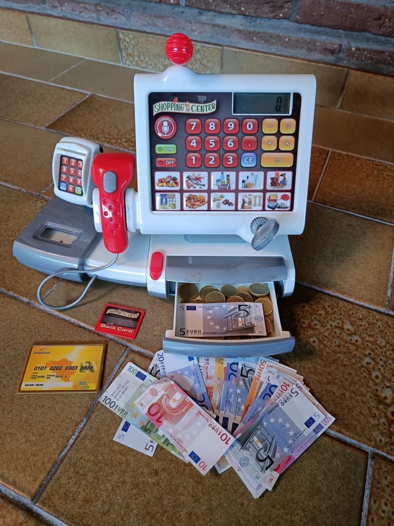 speelgoedkassa + geld, Kinderen en Baby's, Speelgoed | Educatief en Creatief, Ophalen of Verzenden, Zo goed als nieuw, Ontdekken