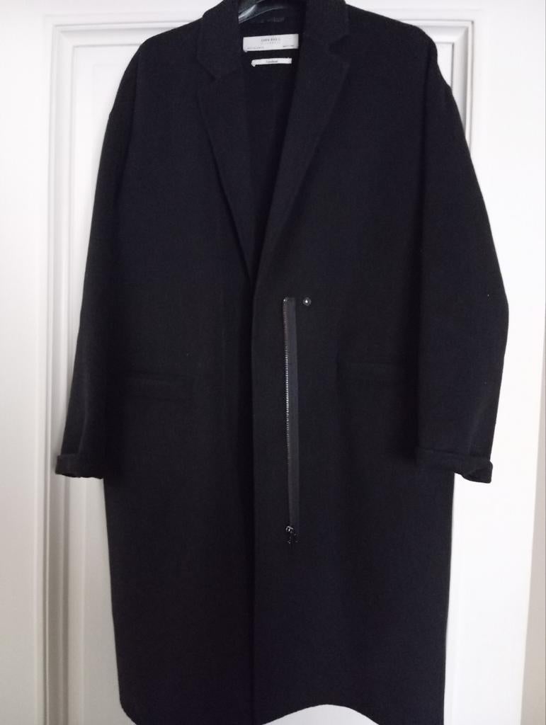 ZARA basic outerwear - zwarte mantel, handmade, M, Ophalen of Verzenden, Zo goed als nieuw