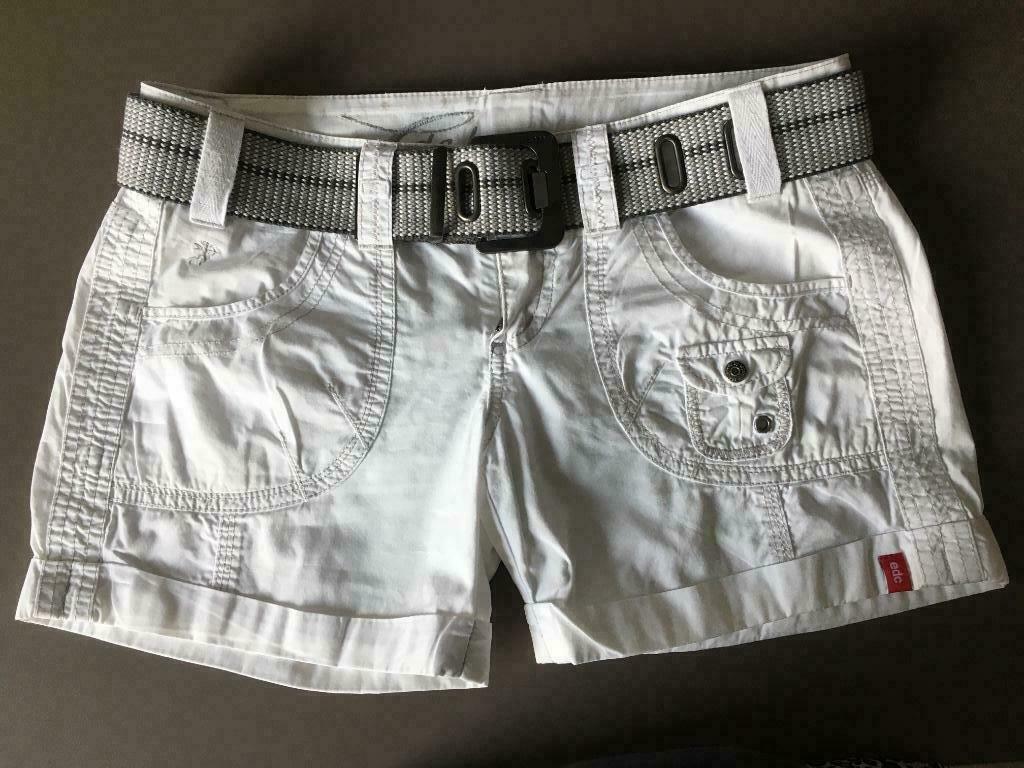 Short met bijhorende ceintuur - Esprit, Enlèvement, Porté, Taille 34 (XS) ou plus petite, Blanc