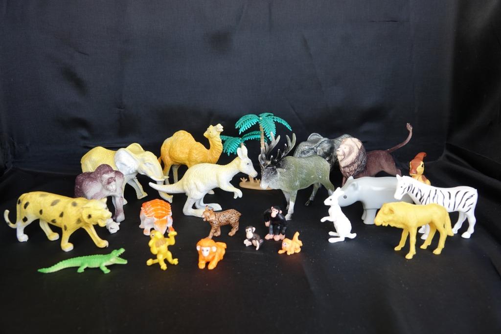 lot miniatuur wilde dieren harde plastic, Ophalen of Verzenden, Gebruikt