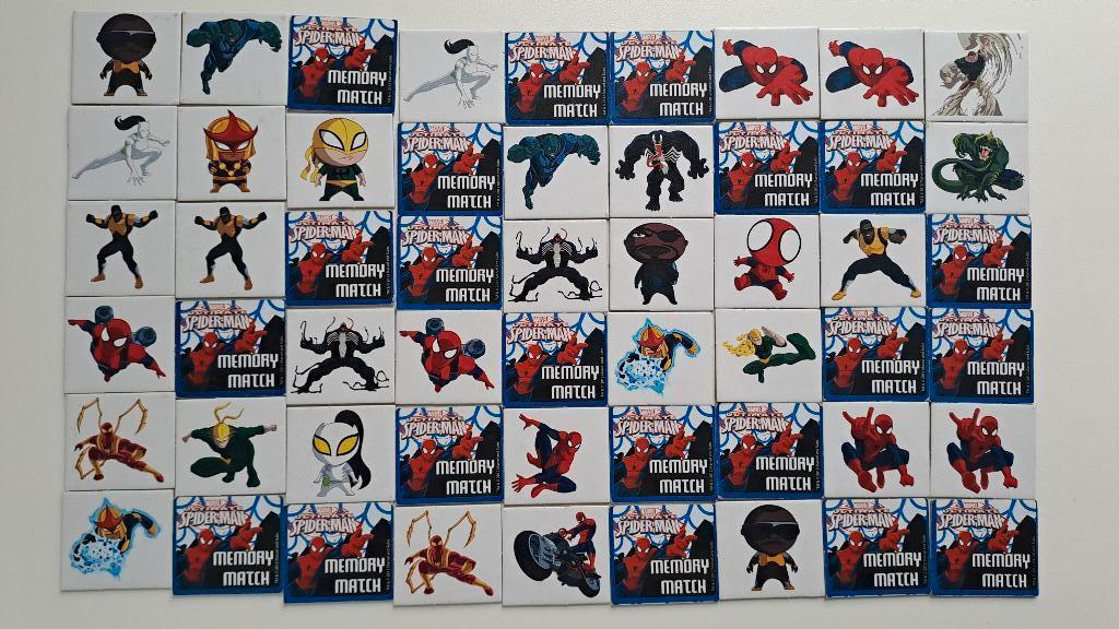Spiderman memory match game 54 kaarten, Een of twee spelers, Ophalen of Verzenden, Gebruikt, Marvel