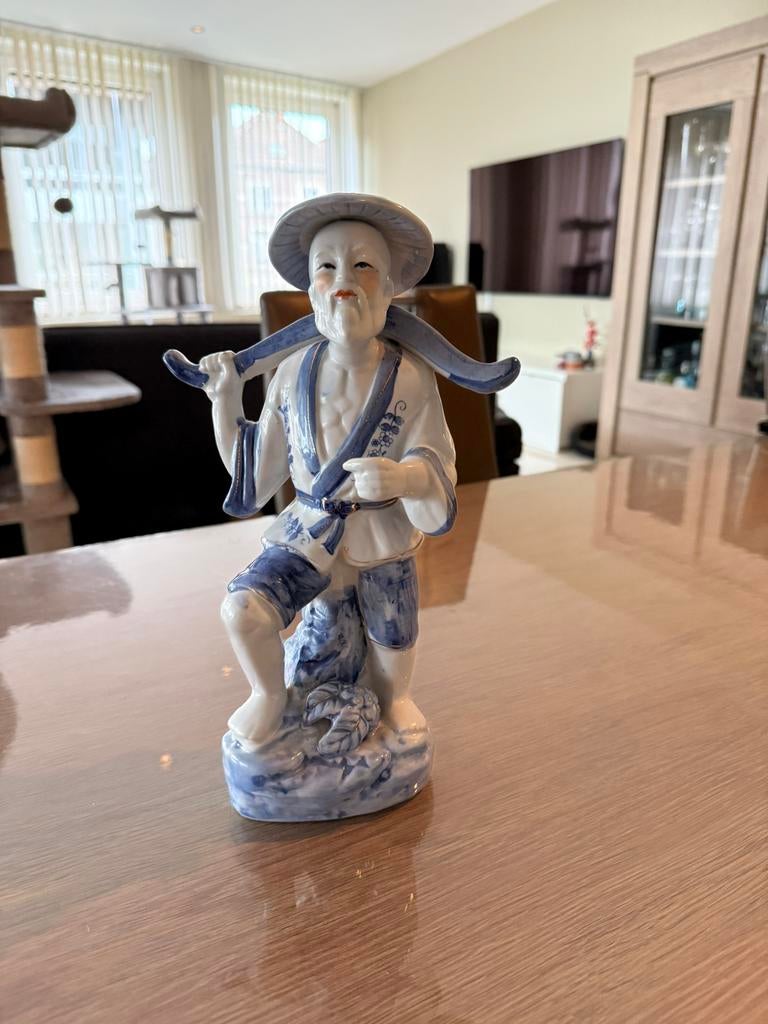 Vintage Chinees porselein beeld, Verzamelen, Beelden en Beeldjes, Ophalen of Verzenden, Zo goed als nieuw, Mens