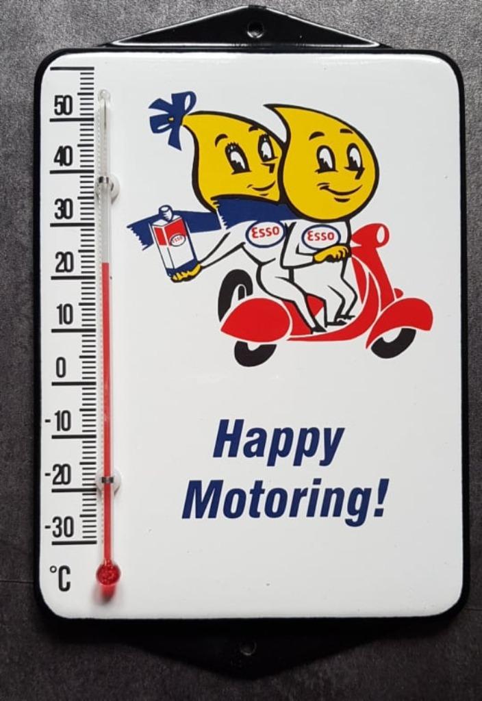Esso Good year texaco emaillen reclame thermometer en andere, Enlèvement ou Envoi, Comme neuf, Panneau publicitaire