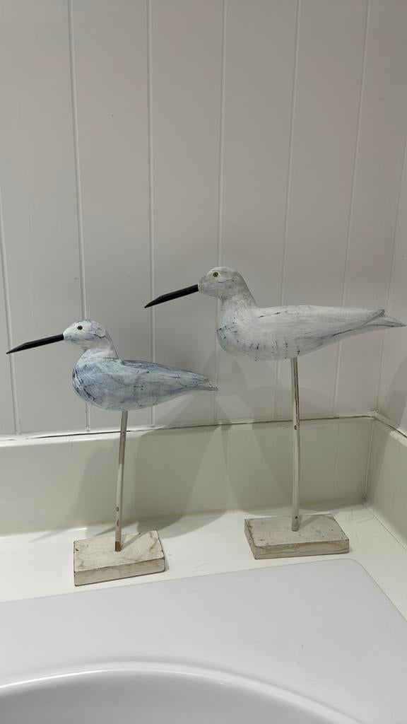2 mouettes en bois à pied, Enlèvement, Comme neuf