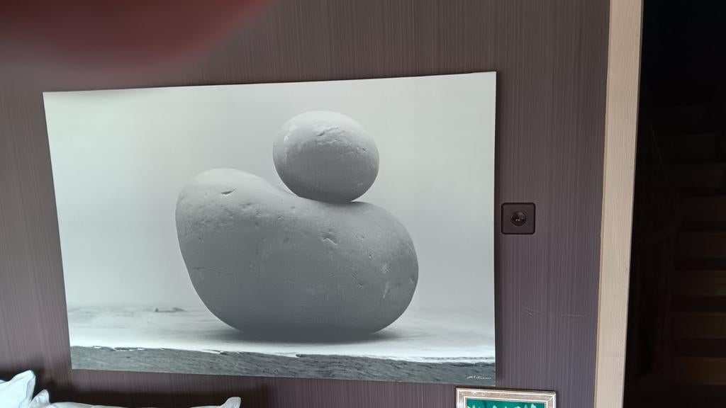 2 pierres sur toile signées en bas, Enlèvement ou Envoi, Comme neuf