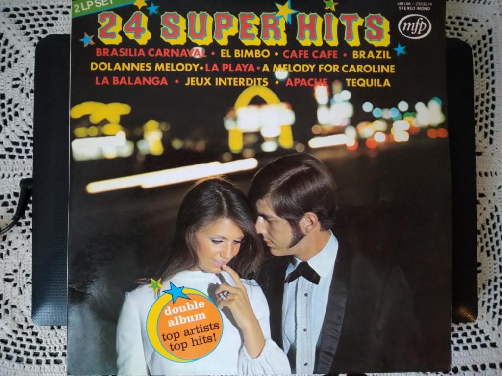 Vinyle double 24 super hits, Ophalen, Gebruikt, Pop