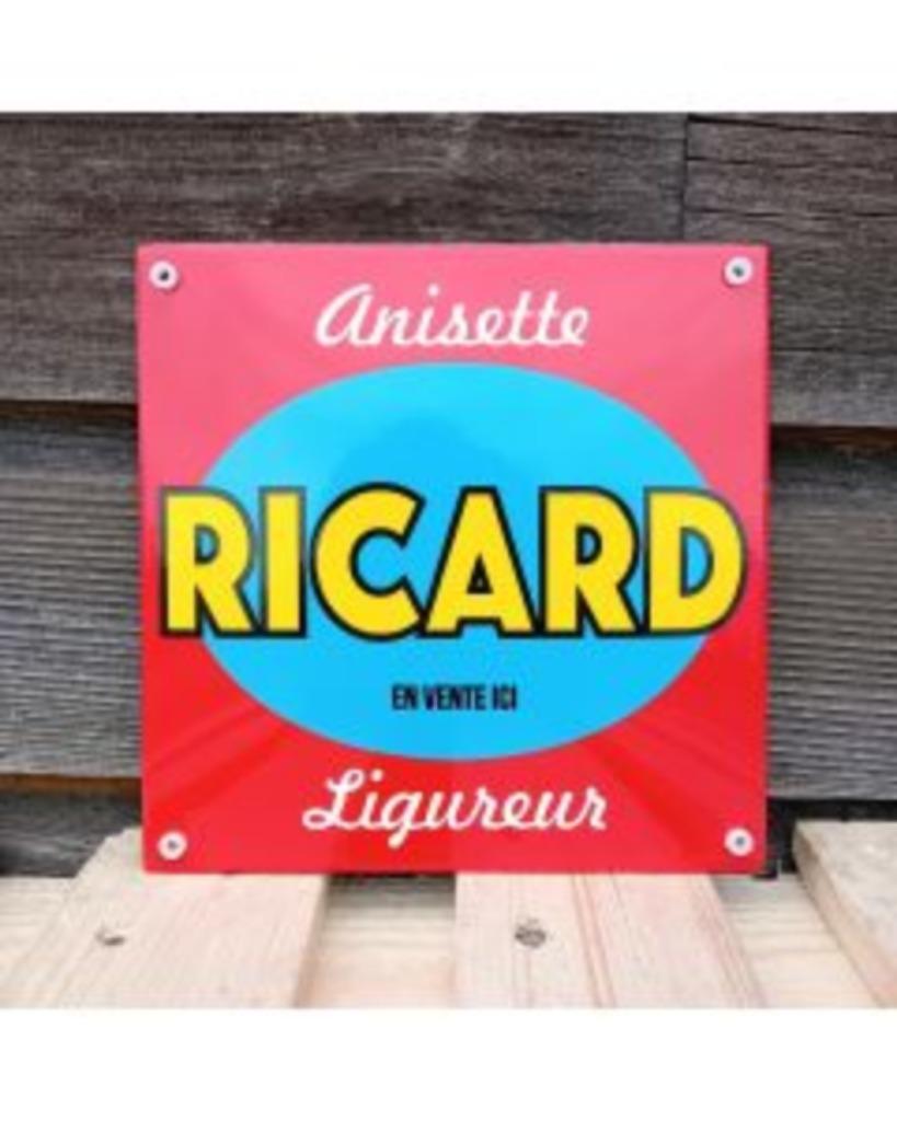 Ricard Banania Ajja zwaar emaillen reclame decoratie bordje, Verzamelen, Ophalen of Verzenden, Zo goed als nieuw, Reclamebord