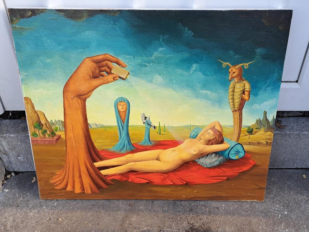 huile sur panneau signe carl prevot, Antiek en Kunst, Ophalen of Verzenden