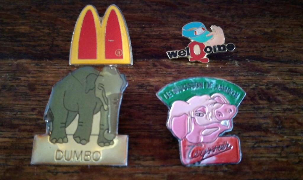 Lot pins Mcdo quick éléphant teyssier, Collections, Enlèvement ou Envoi, Utilisé, Marque, Insigne ou Pin's