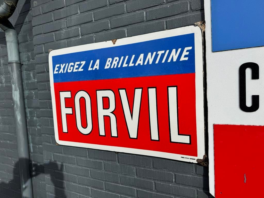 Panneau d'affichage en émail FORVIL XL, Enlèvement, Utilisé, Panneau publicitaire