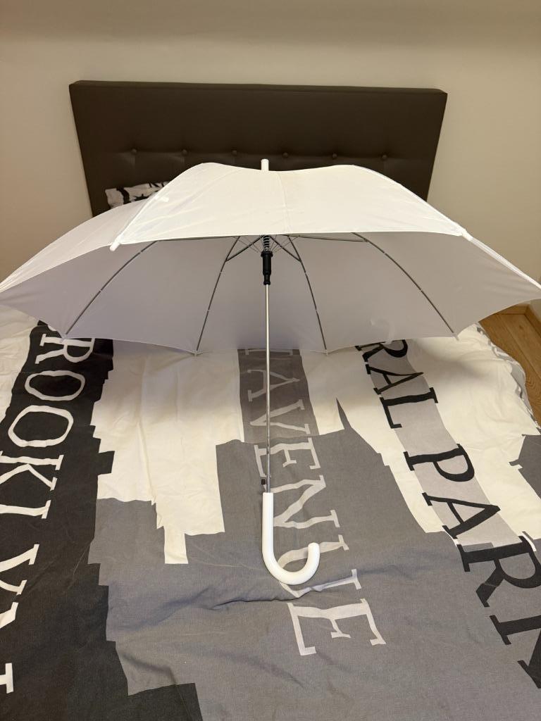 Witte paraplu (2 stuks), Ophalen of Verzenden, Nieuw, Wit