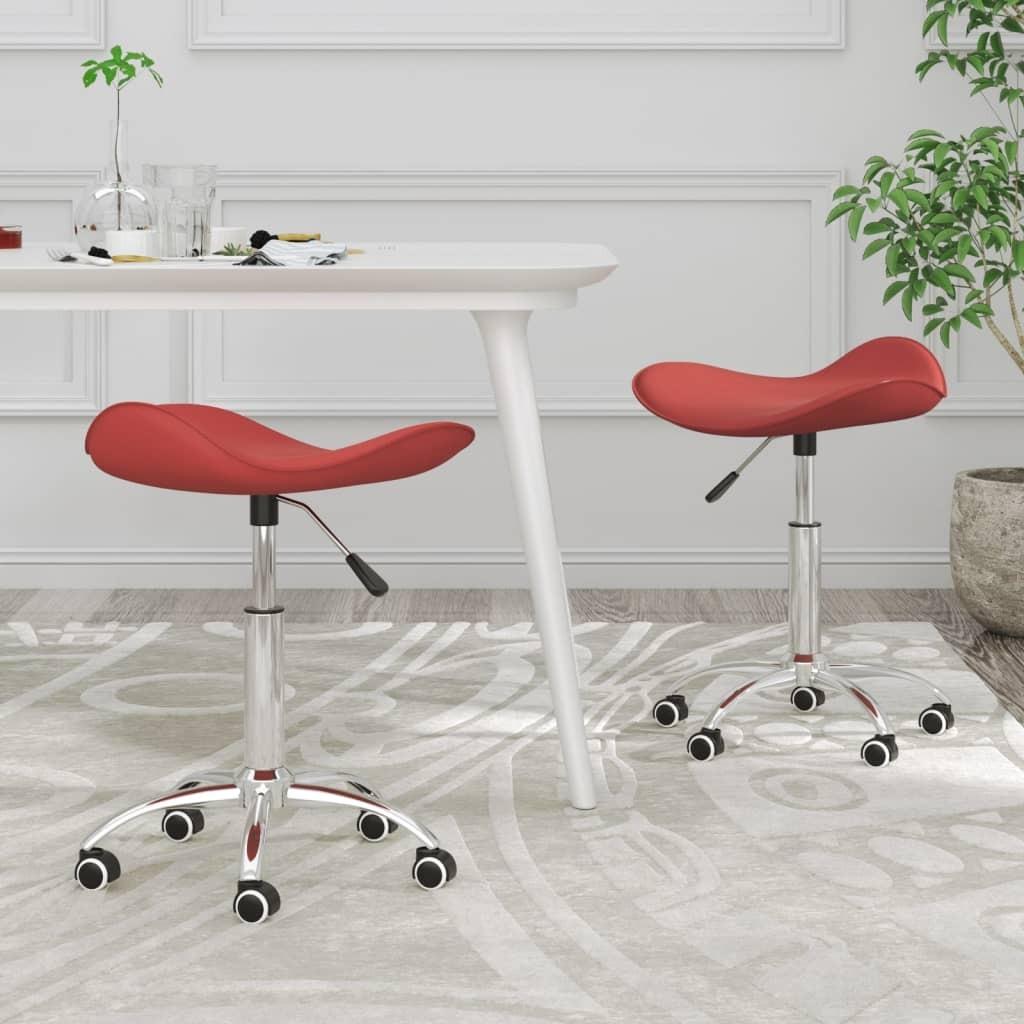Chaises à manger pivotantes lot de 2 bordeaux similicuir, Enlèvement ou Envoi, Neuf, Rouge, Une