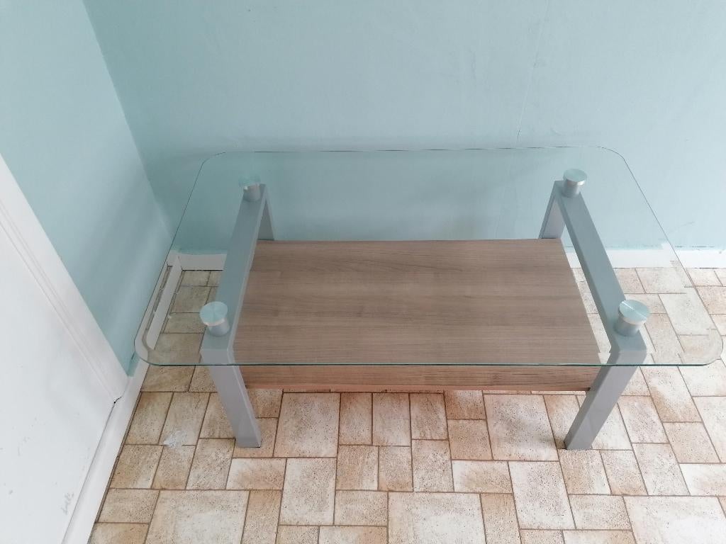 Salontafel 100x63cm, Ophalen, Glas, Gebruikt, 50 tot 100 cm