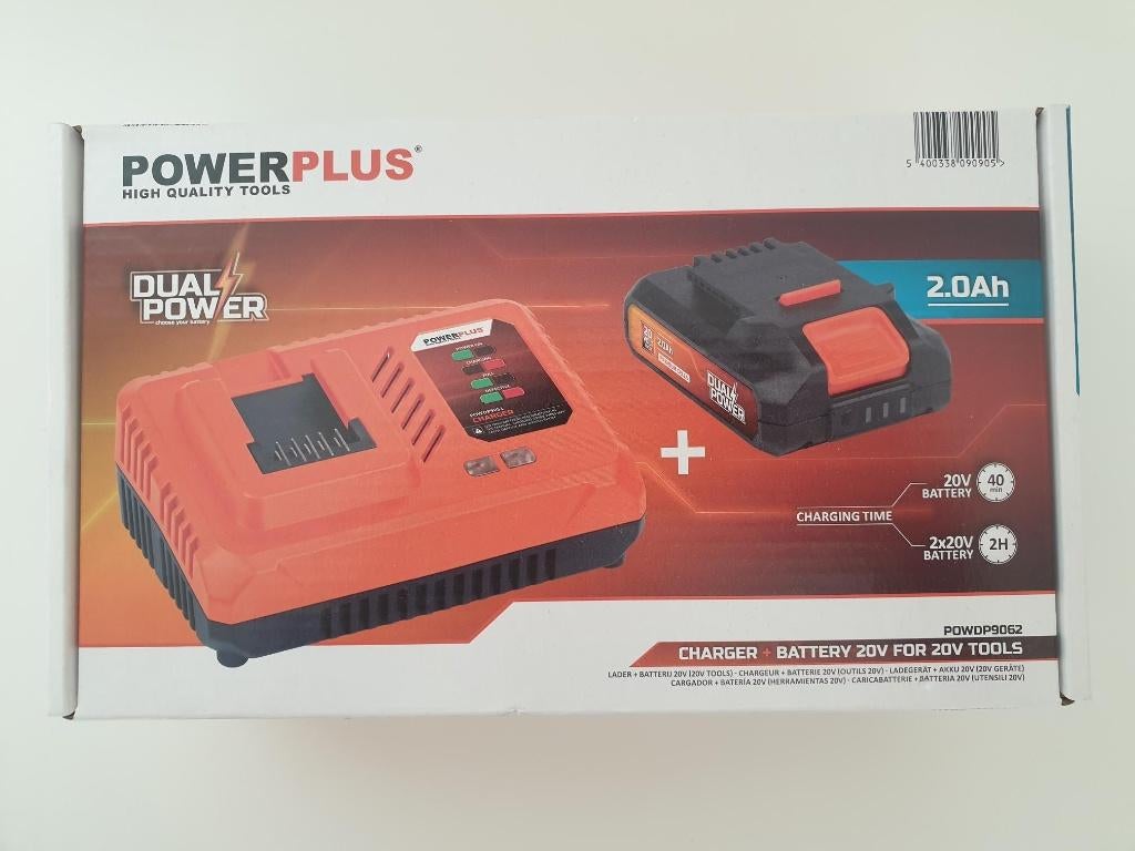 Powerplus BATTERIJ + LADER (nieuw in verpakking), Ophalen of Verzenden, Nieuw