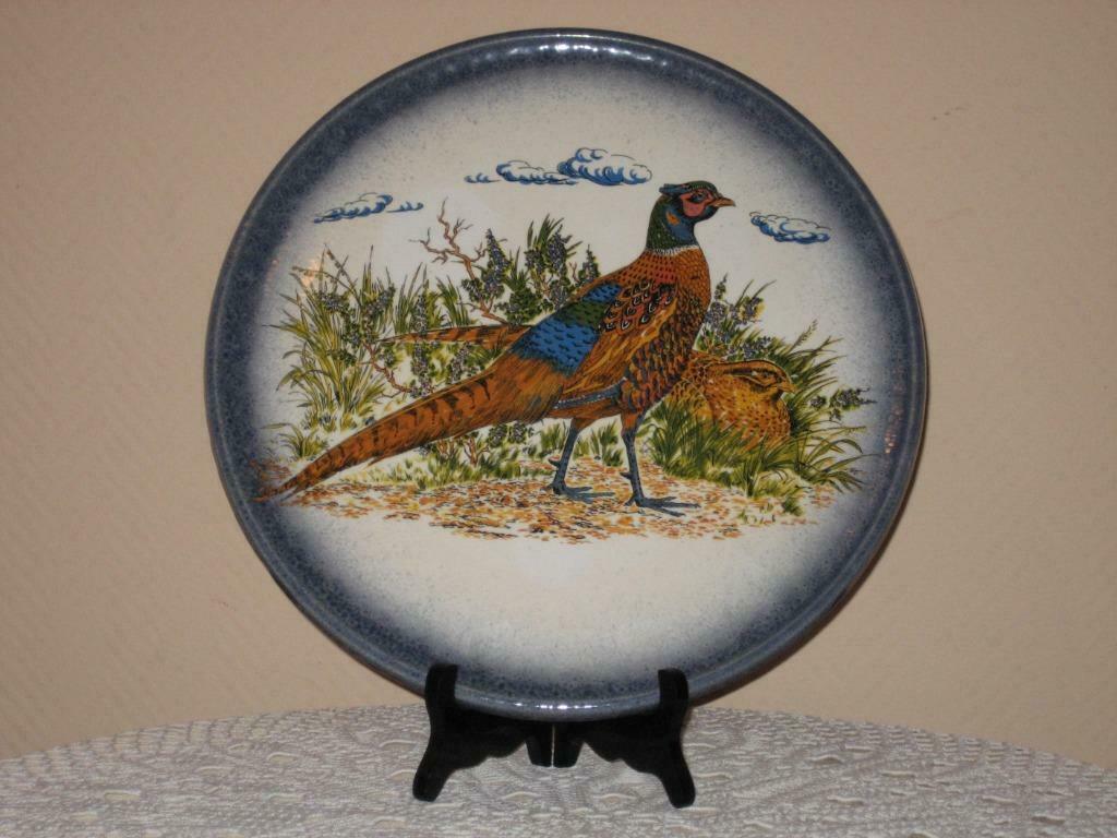 Antieke Italiaanse sierbord met Jachtvogels, Antiek en Kunst, Antiek | Keramiek en Aardewerk, Ophalen of Verzenden