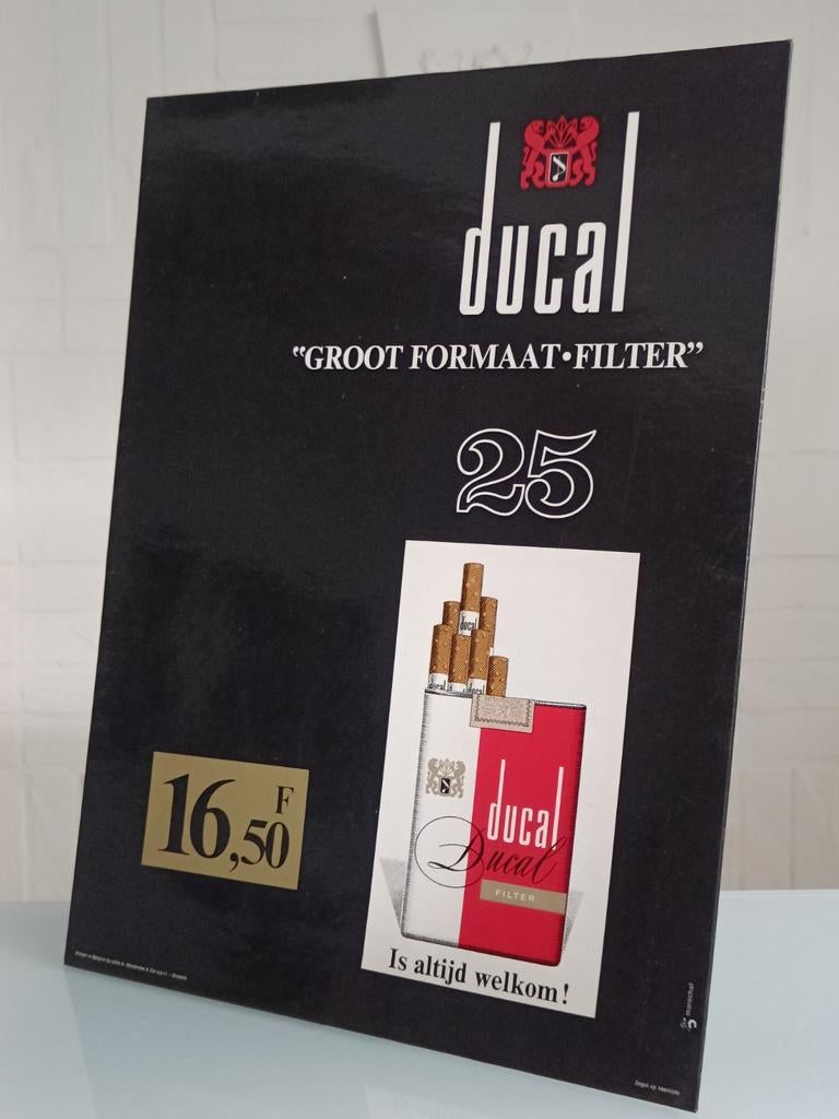 Oud Ducal sigaretten display/reclamebord., Ophalen of Verzenden, Gebruikt, Overige typen
