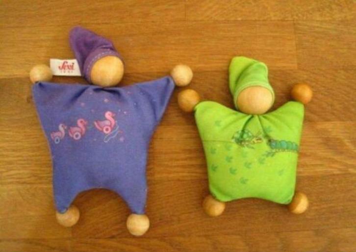 Set van 2 houten popjes SEVI, Ophalen of Verzenden, Gebruikt, Overige typen