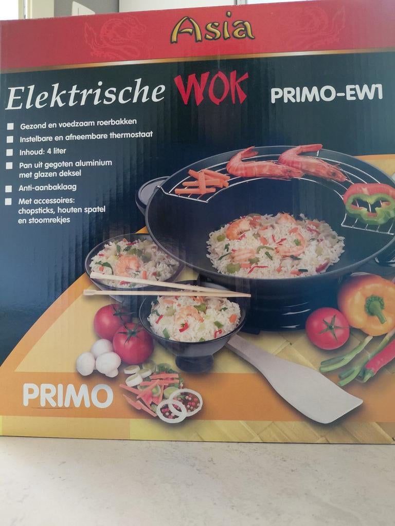 Nouveau wok électrique Primo 4 l - inutilisé, Electroménager, Électroménager & Équipement Autre, Enlèvement ou Envoi
