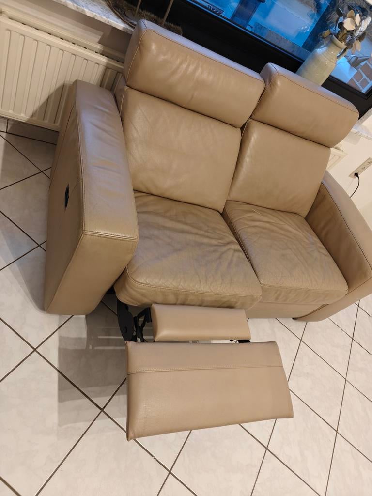 Zetel 2 en 3 zit met relax functie. 2 salon/bijzet tafeltjes, Huis en Inrichting, Ophalen, Gebruikt, 200 tot 250 cm, Vierpersoons of meer