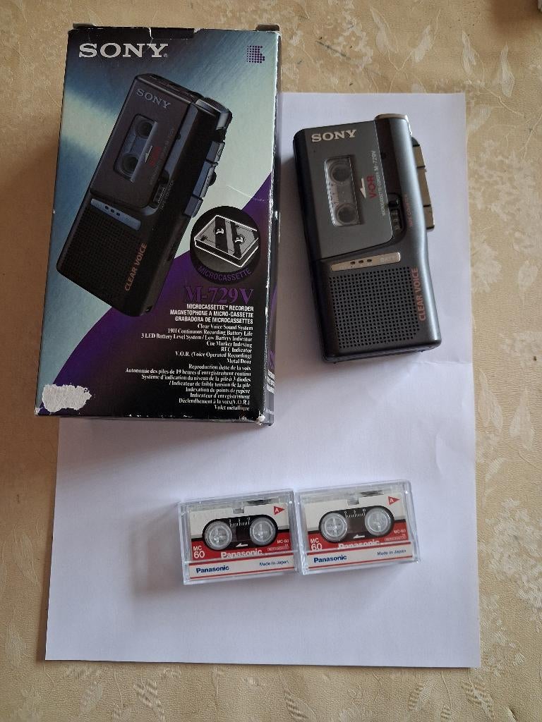 Vintage dictafoon - Sony M-729V, Enlèvement ou Envoi, Magnétophone
