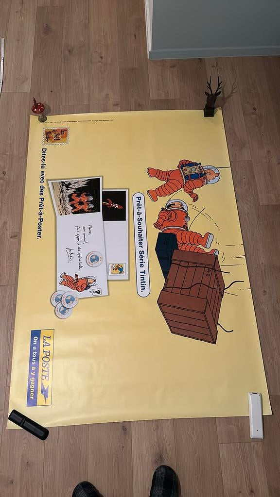 Méga affiche Hergé Tintin La Poste 2000, Enlèvement, Comme neuf