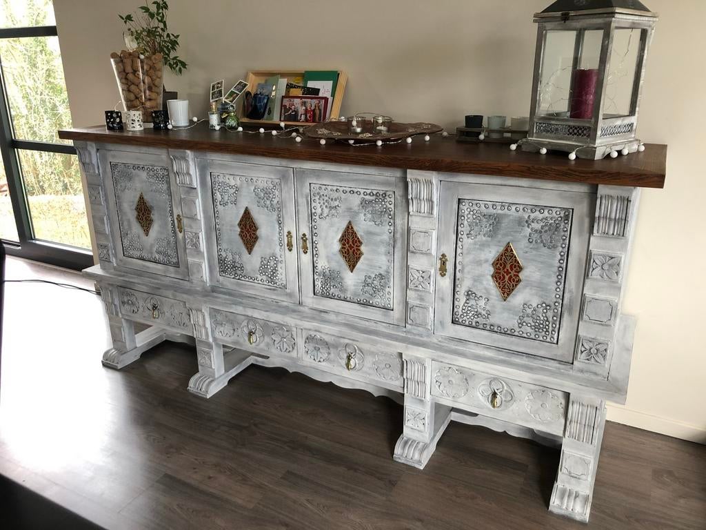 Buffet peint à la craie blanche, Maison & Meubles, Enlèvement, Utilisé