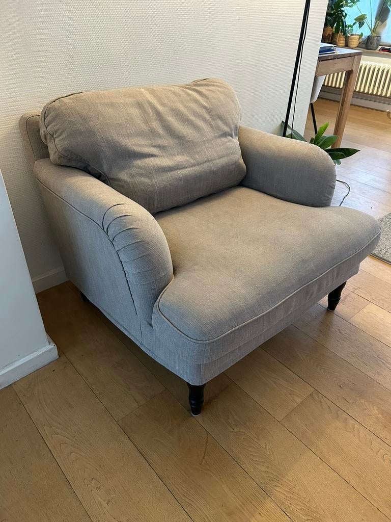 Ikea Stocksund 1,5 zit fauteuil in taupe nolhaga, Huis en Inrichting, Zetels | Zetels en Chaises Longues, Gebruikt, Overige maten