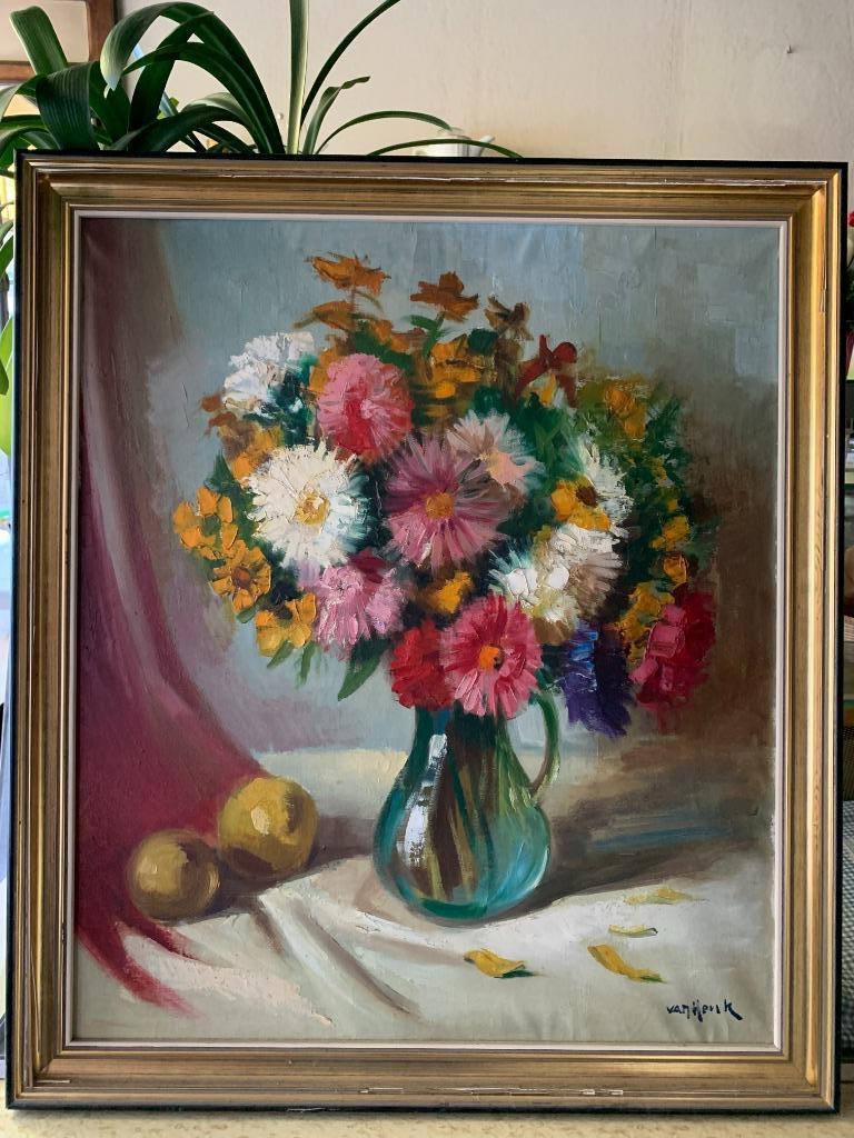 nature morte sur toile : fleurs dans un vase, Enlèvement