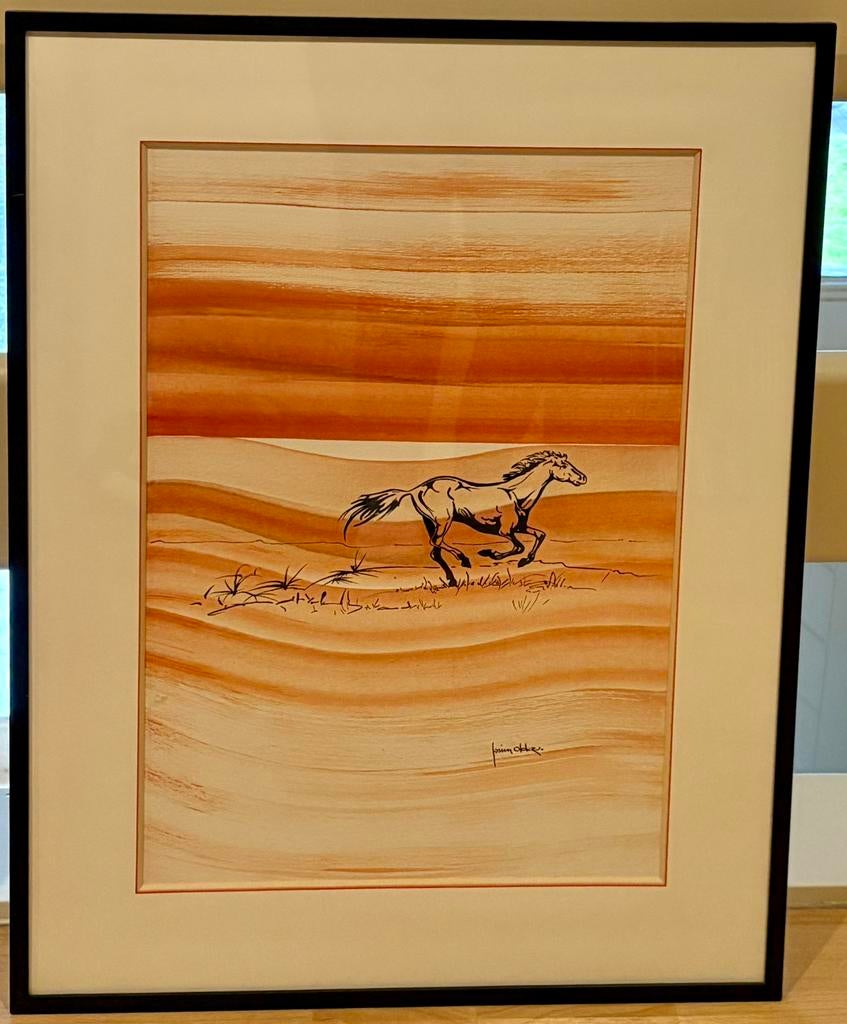 Aquarel paard, Ophalen