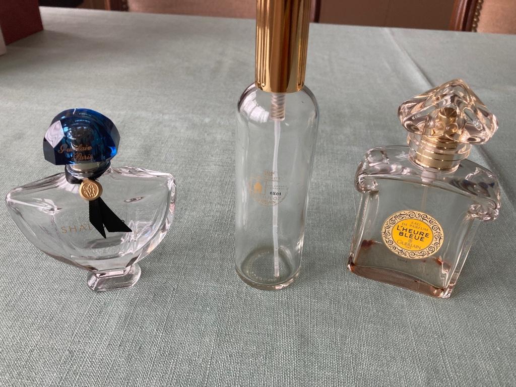 3 flacons vides Guerlain, Enlèvement ou Envoi, Utilisé, Bouteille de parfum