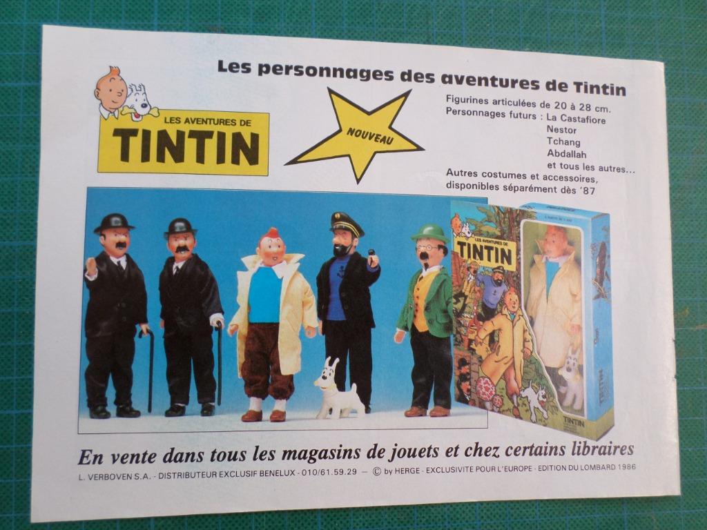 Tintin - pub. papier personnages figurines articulées - 1986, Collections, Enlèvement ou Envoi, Tintin, Utilisé, Autres types